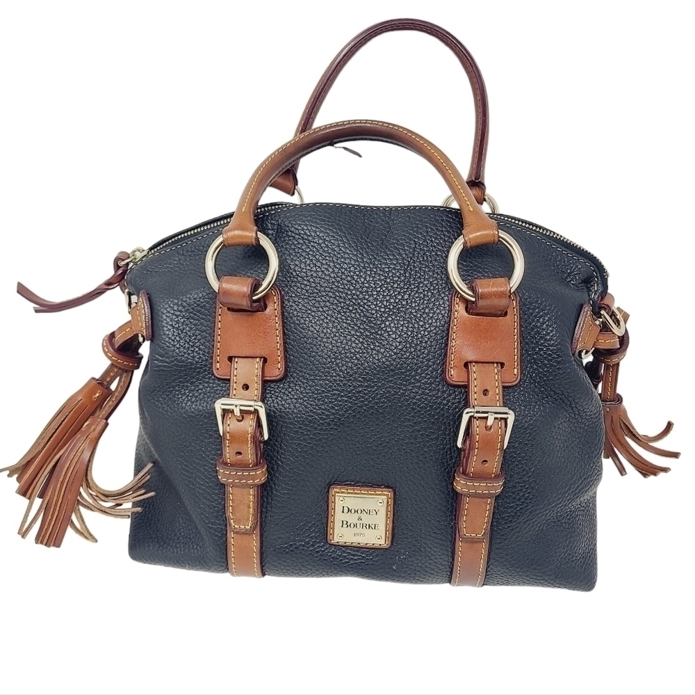 Dooney & Bourke | Large Vintage Black Pebble Grain Flortentine Satchel Bag